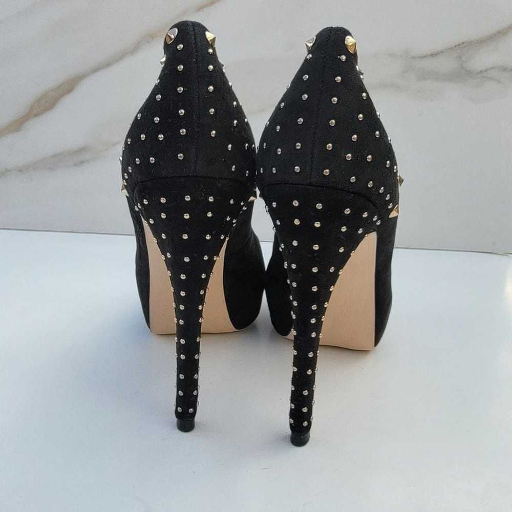 ZARA Black Suede Studded Stiletto peep toe platfo… - image 7