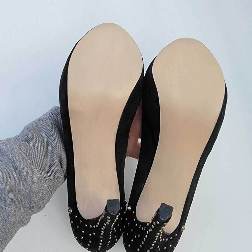 ZARA Black Suede Studded Stiletto peep toe platfo… - image 9