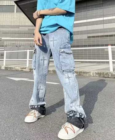 Streetwear Graffiti Denim Cargo Pants