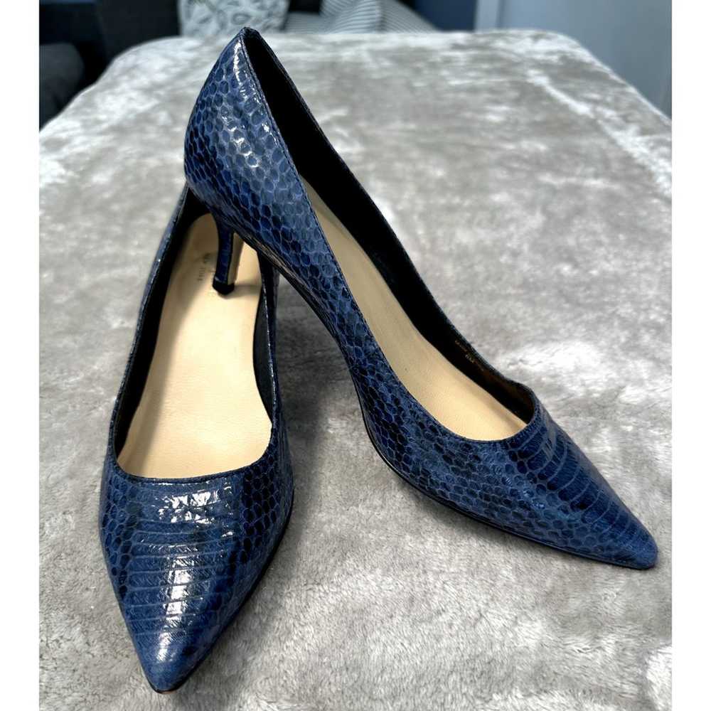 Kate Spade Blue Leather Snake Print Pointed Toe K… - image 1