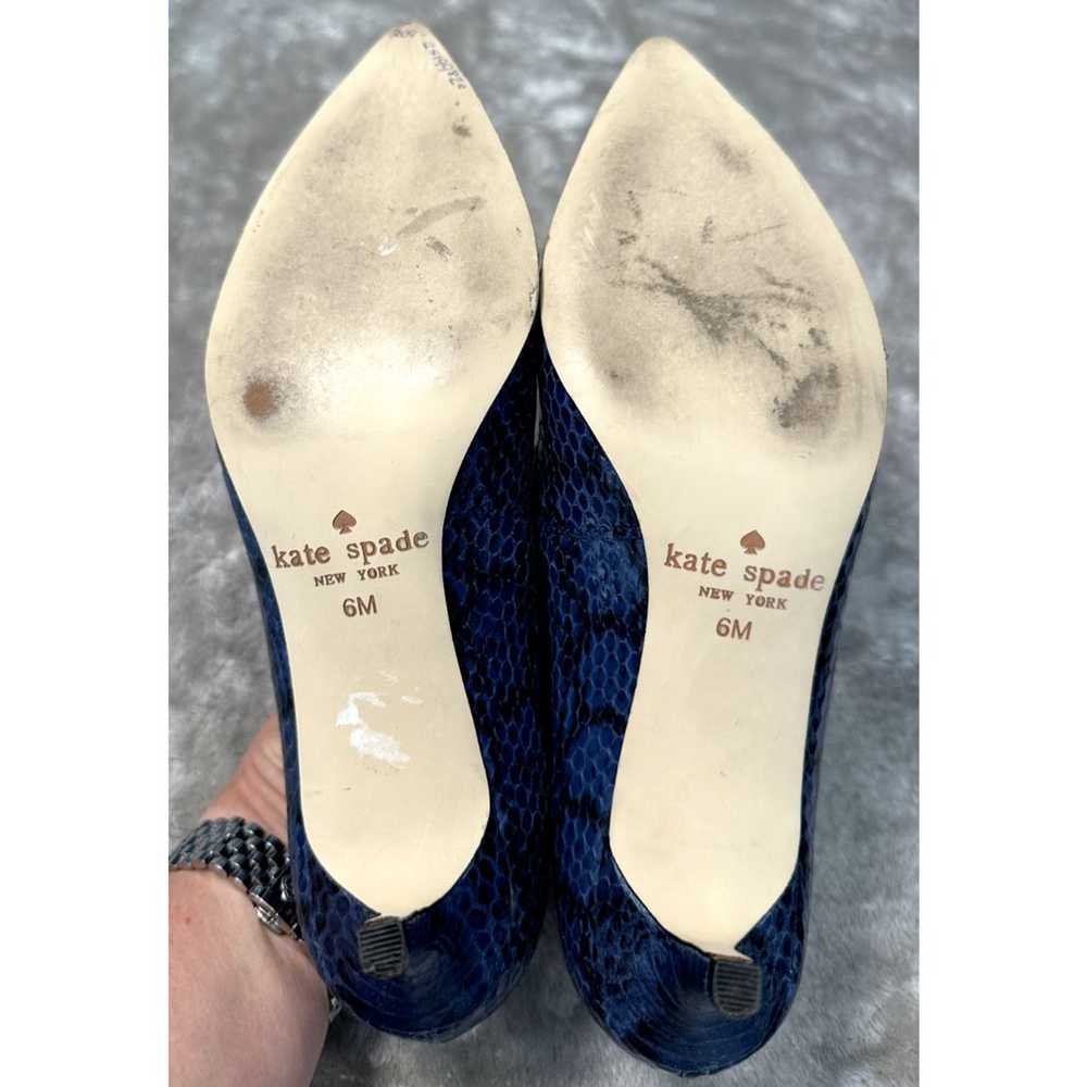 Kate Spade Blue Leather Snake Print Pointed Toe K… - image 6