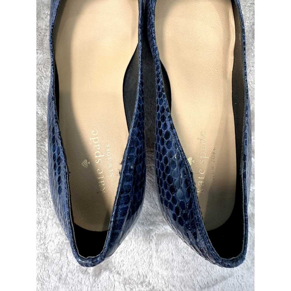 Kate Spade Blue Leather Snake Print Pointed Toe K… - image 8