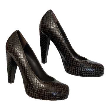 Loeffler Randall Brown Hidden Platform Snakeskin E