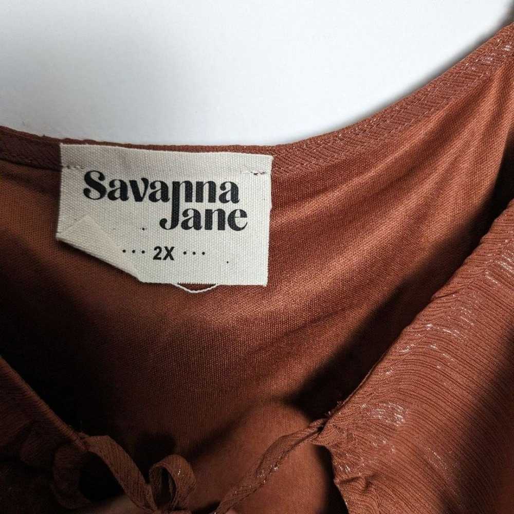 Savanna Jane shimmer balloon sleeve peplum loose … - image 3