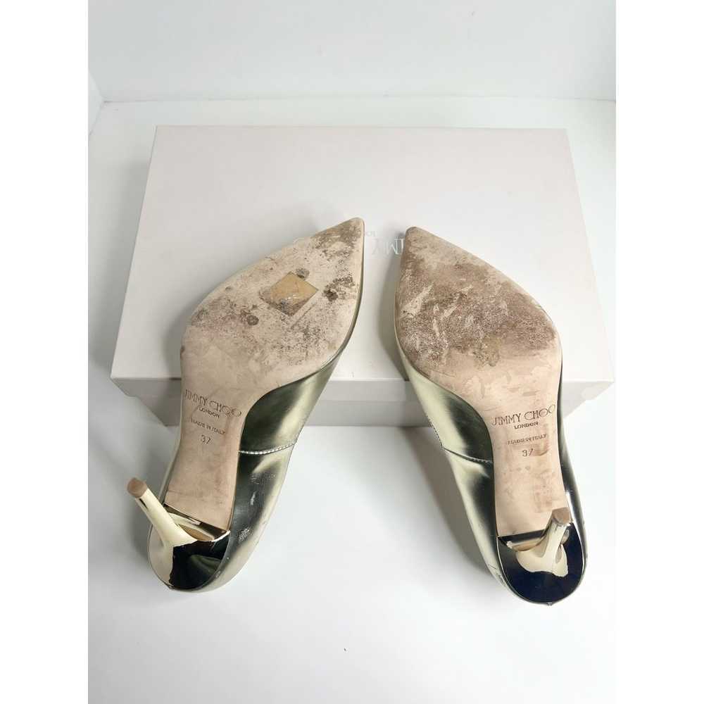 Jimmy Choo Mirrored Metallic Gold Pumps, Size 37 - image 10