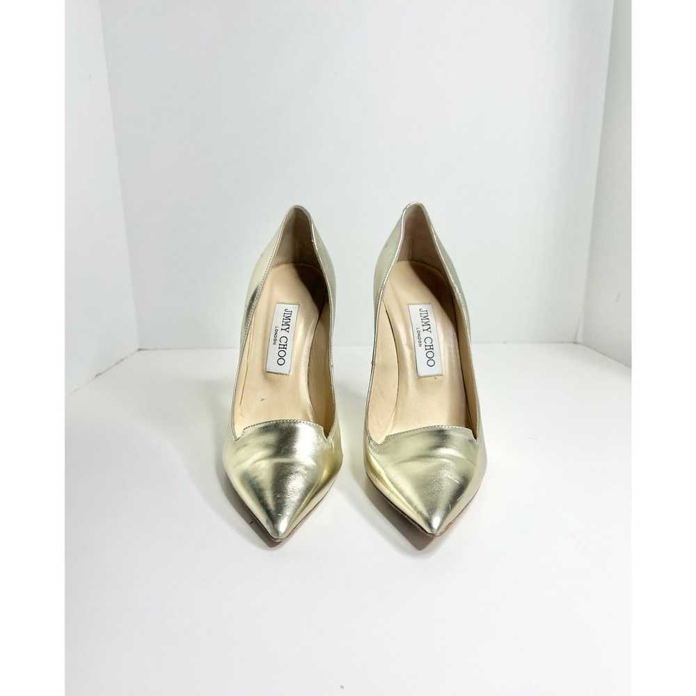 Jimmy Choo Mirrored Metallic Gold Pumps, Size 37 - image 3