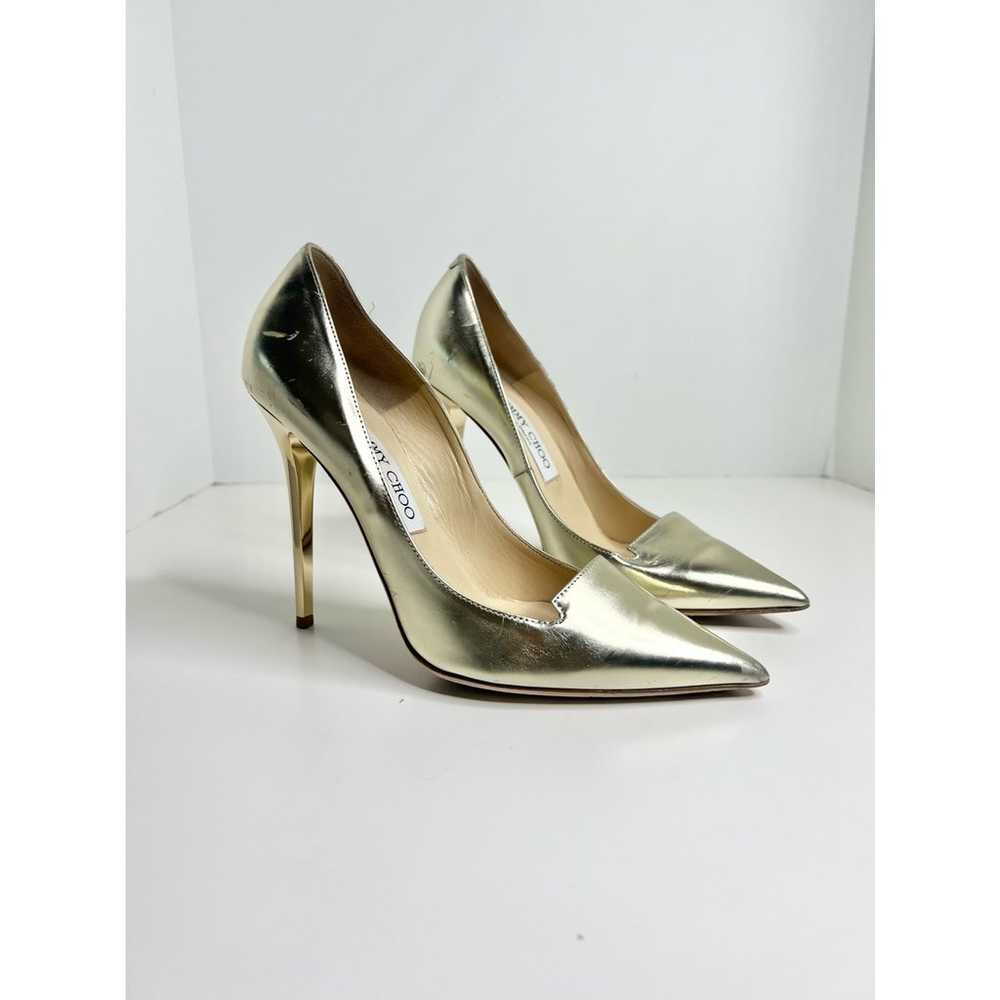 Jimmy Choo Mirrored Metallic Gold Pumps, Size 37 - image 5