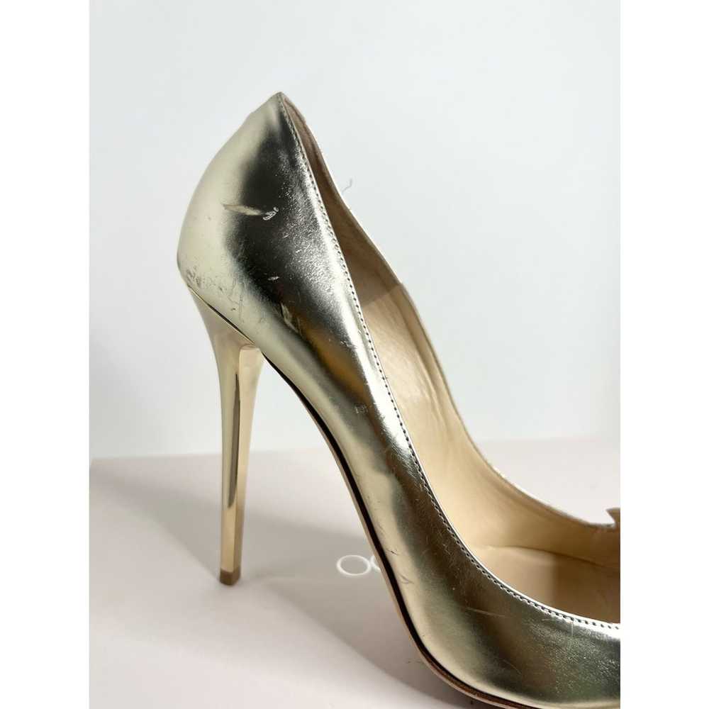 Jimmy Choo Mirrored Metallic Gold Pumps, Size 37 - image 6