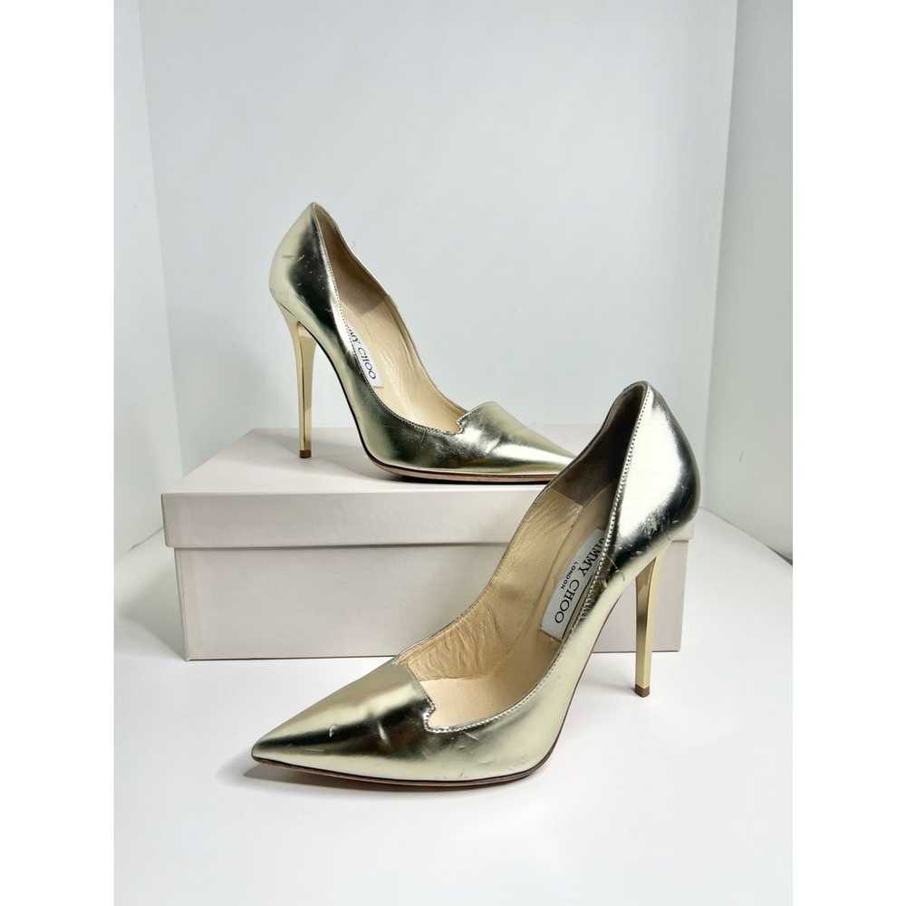 Jimmy Choo Mirrored Metallic Gold Pumps, Size 37 - image 7