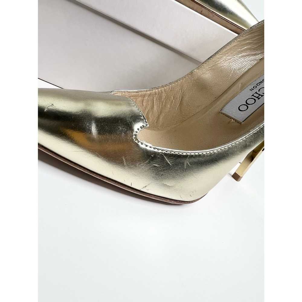 Jimmy Choo Mirrored Metallic Gold Pumps, Size 37 - image 8