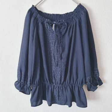 【HK Works London】Navy Frill Tunic Embroidery Size… - image 1