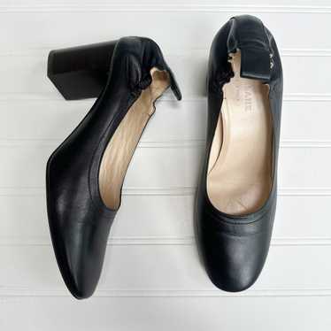 Everlane The Day Heel Black Round Toe Pump Leathe… - image 1