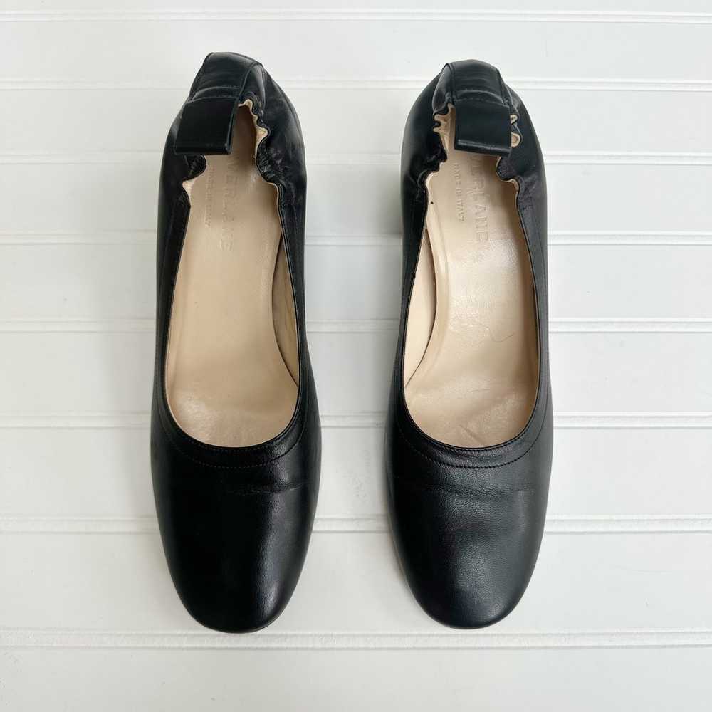 Everlane The Day Heel Black Round Toe Pump Leathe… - image 2