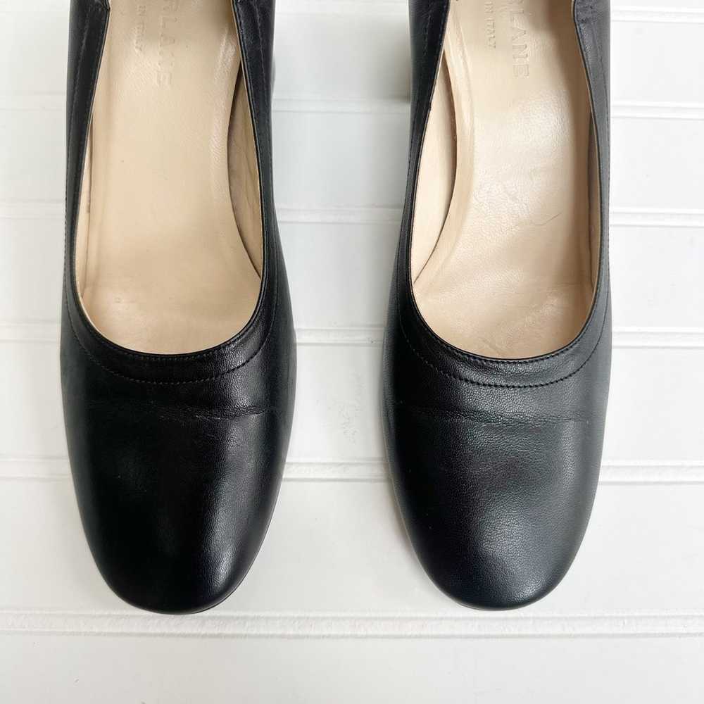 Everlane The Day Heel Black Round Toe Pump Leathe… - image 4