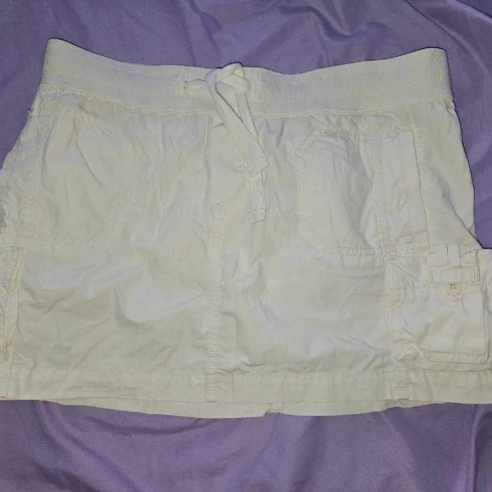 Old Navy vintage cargo white Mini Skirt khaki 4 R… - image 2