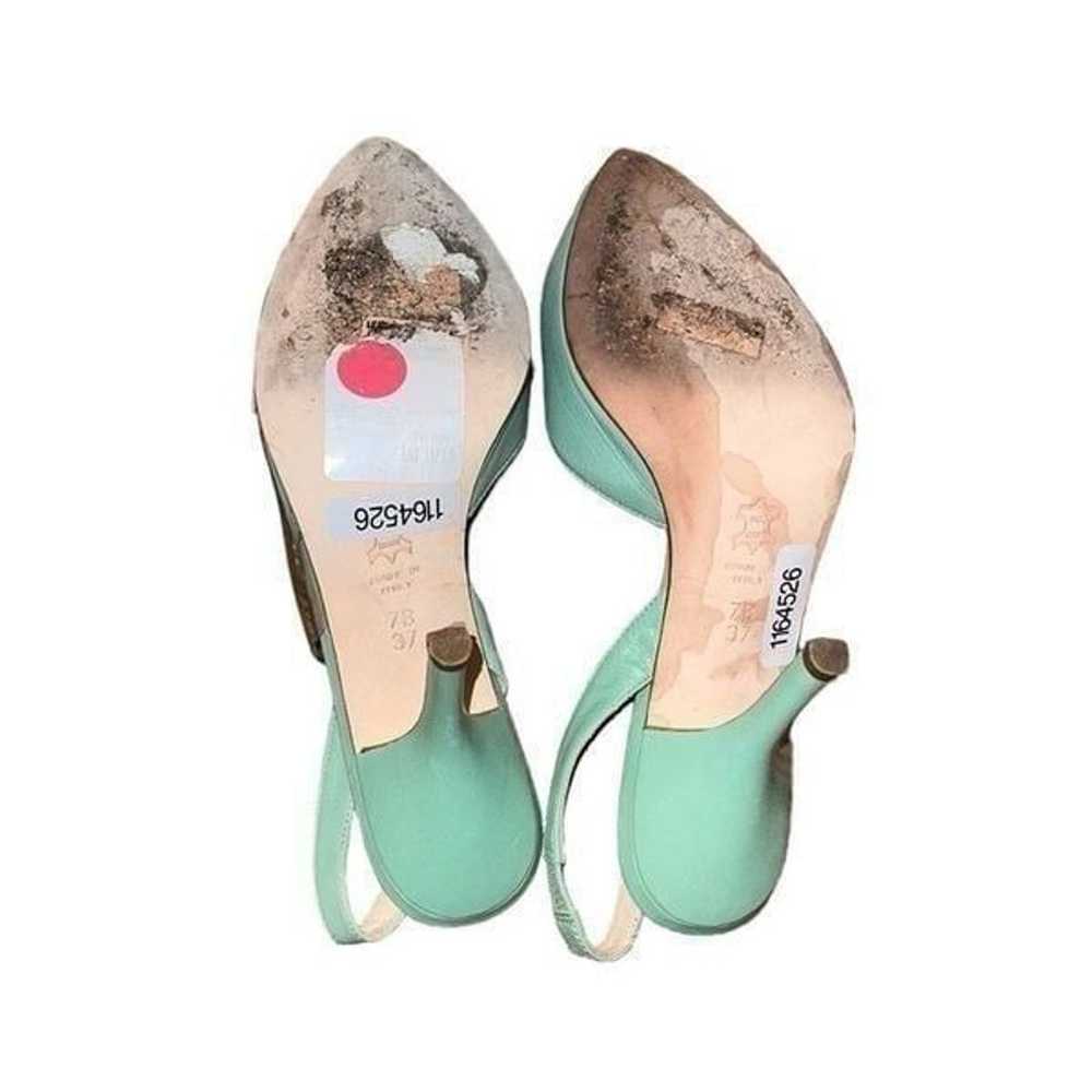 BCBG MAXAZRIA Light Green Leather Shoes Size 7 B - image 5