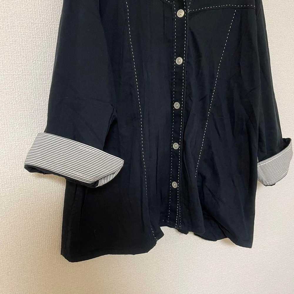 [Morgure] Long Sleeve Shirt - Black - Simple - 10… - image 4