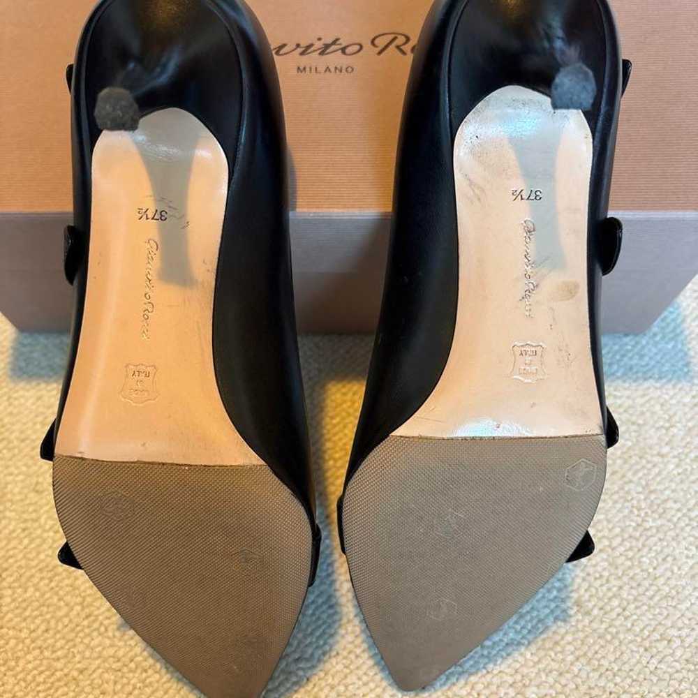 Gianvito Rossi black leather high heels size 37 1… - image 4