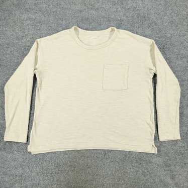 Vintage Soft Beige Knit Crew Neck Long Sleeve Top… - image 1