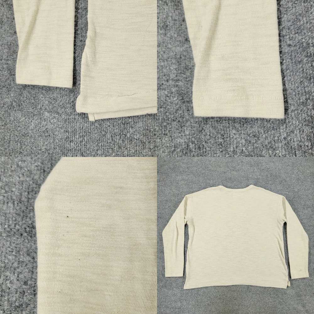 Vintage Soft Beige Knit Crew Neck Long Sleeve Top… - image 8