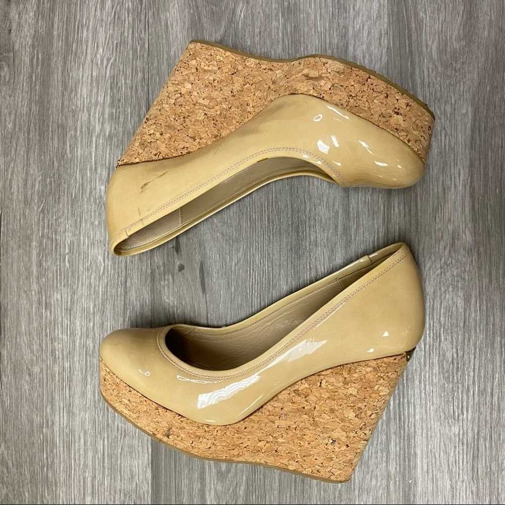 Jimmy Choo Platform Cork Wedges Tan 38 - image 2