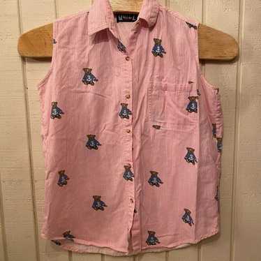 Vintage Quizz New York Shirt Women's Large Pink S… - image 1