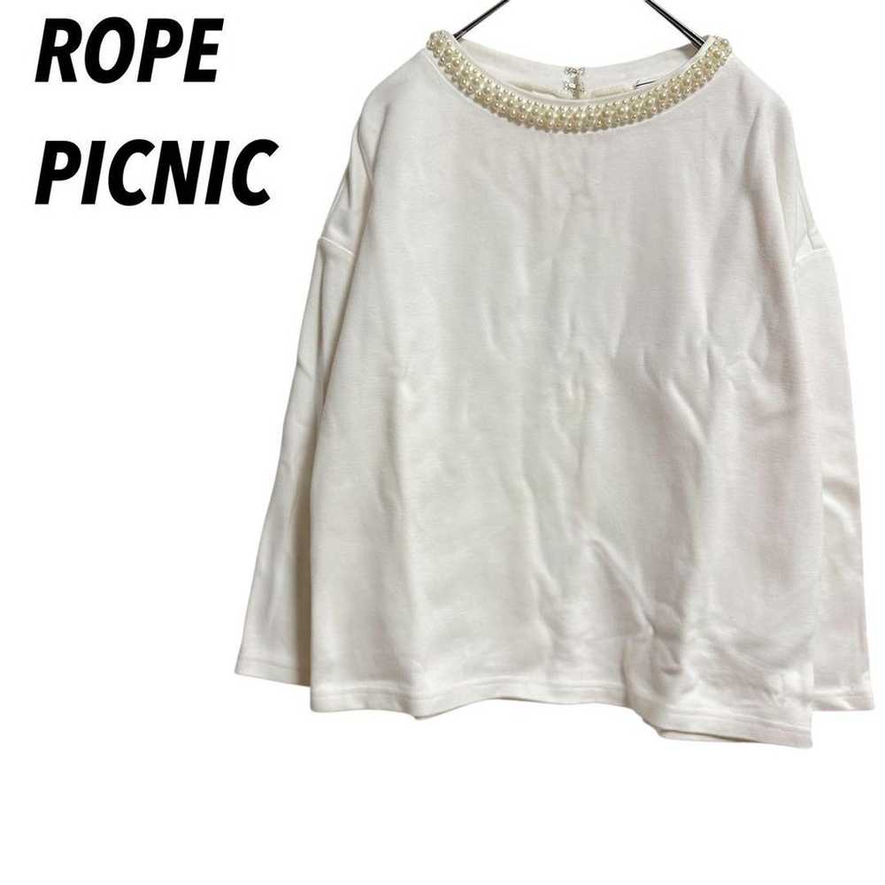 【Rope Picnic】T-shirt Cut & Sew Long Sleeve Pearl … - image 1