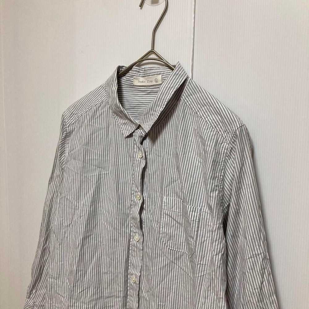 Studio Clip Long Sleeve Stripe Shirt Casual 100% … - image 5