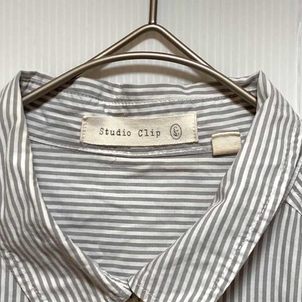 Studio Clip Long Sleeve Stripe Shirt Casual 100% … - image 6