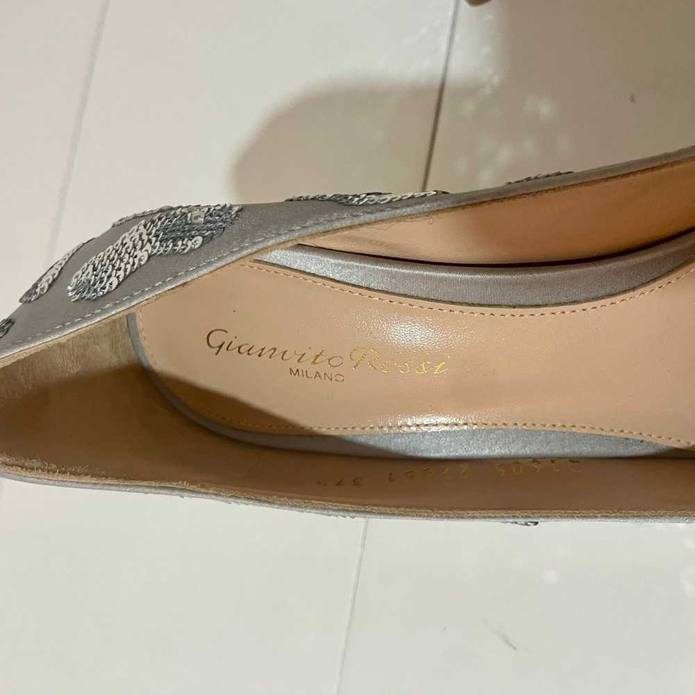 Gianvito Rossi Daze Satin Heels Pumps Shoes Silve… - image 11