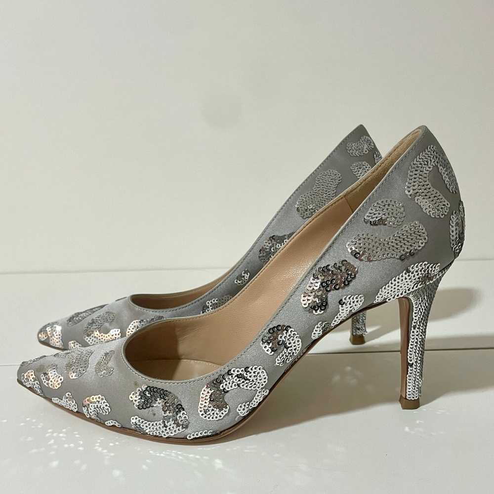 Gianvito Rossi Daze Satin Heels Pumps Shoes Silve… - image 1