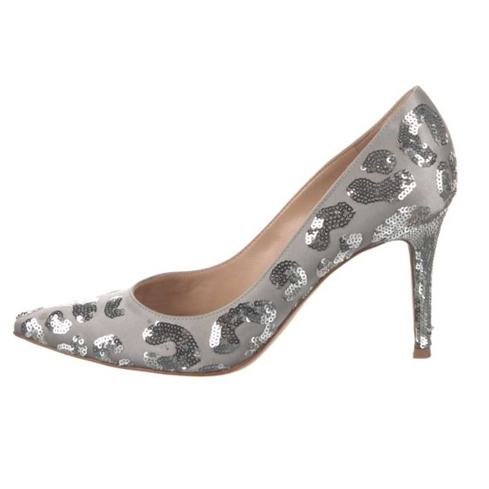 Gianvito Rossi Daze Satin Heels Pumps Shoes Silve… - image 2