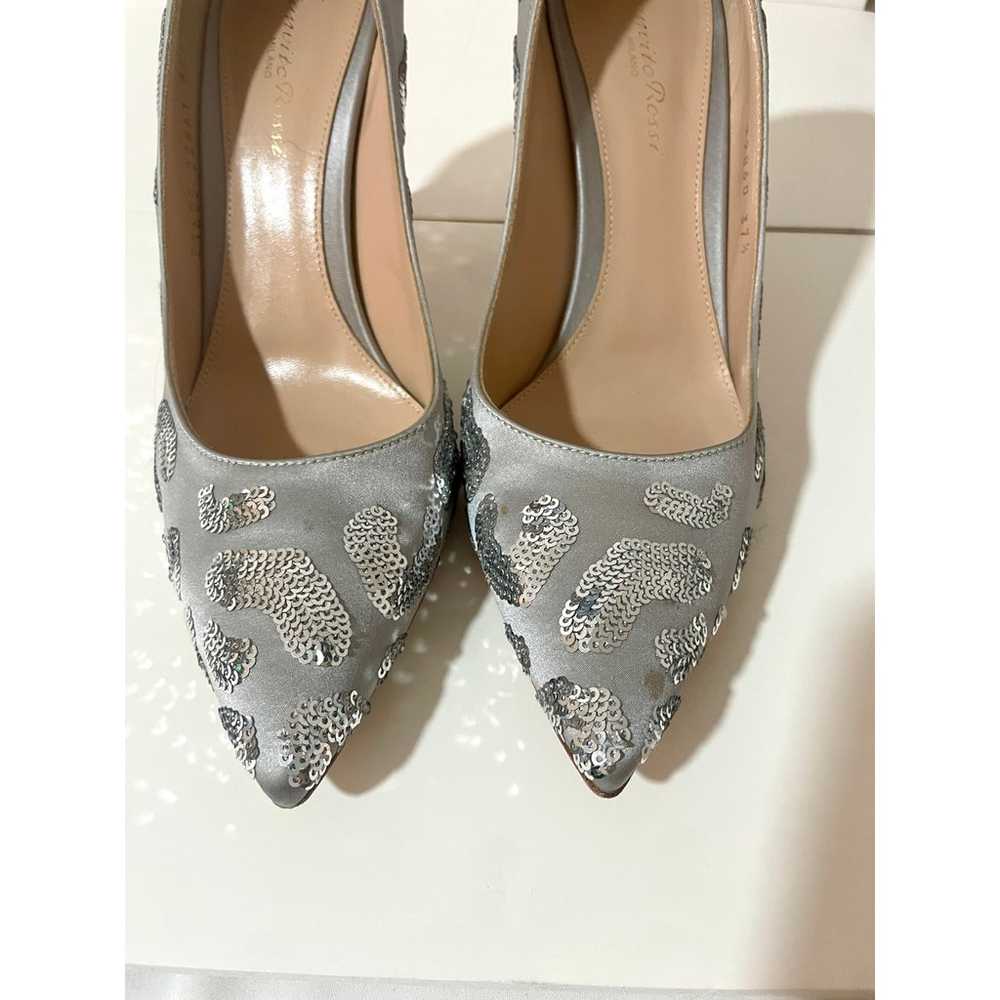 Gianvito Rossi Daze Satin Heels Pumps Shoes Silve… - image 7