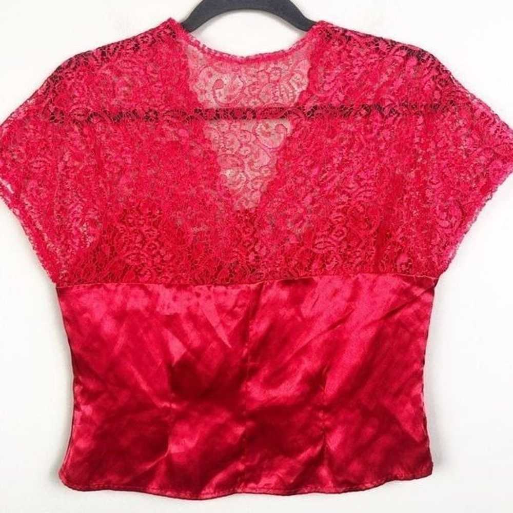 Cacique Red Lingerie Crop Top Lace Small - image 6