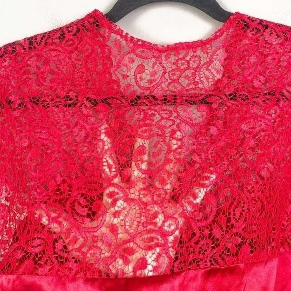 Cacique Red Lingerie Crop Top Lace Small - image 7