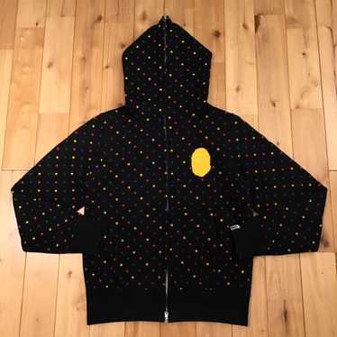 Bape Multi color dot BAPE head full zip hoodie bla