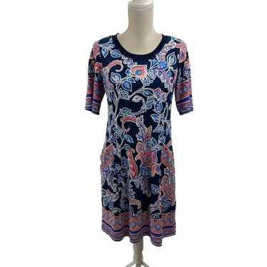 Rabbit Rabbit Rabbit Blue Floral Textured Dress S… - image 1