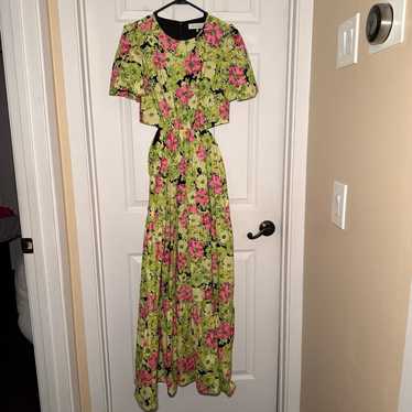 WAYF Plaza Cutout Tiered Maxi Dress Floral Size Sm