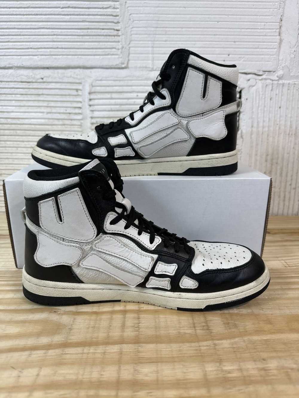 Amiri Amiri Bone Black White High Top Sneaker Sz 9 - image 2