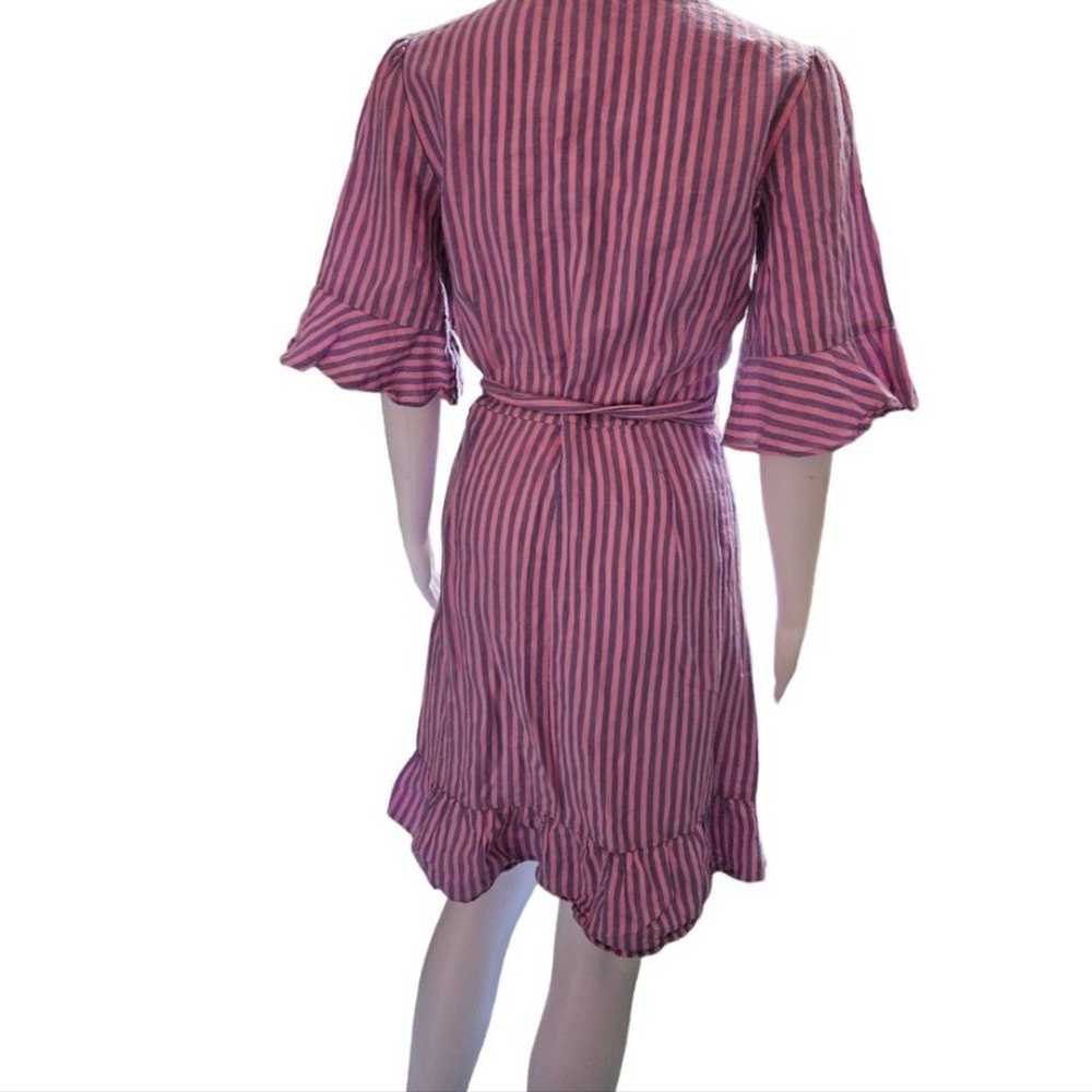 Gap Striped Ruffle Sleeve Wrap Dress - image 4