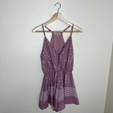 Papaya Mauve Printed Romper Small