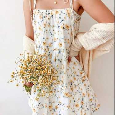 Le Lis white floral mini babydoll dress