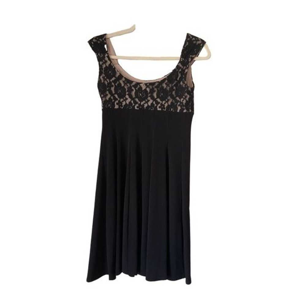 1499 London Times Black Lace Midi Dress Size 4 - image 2