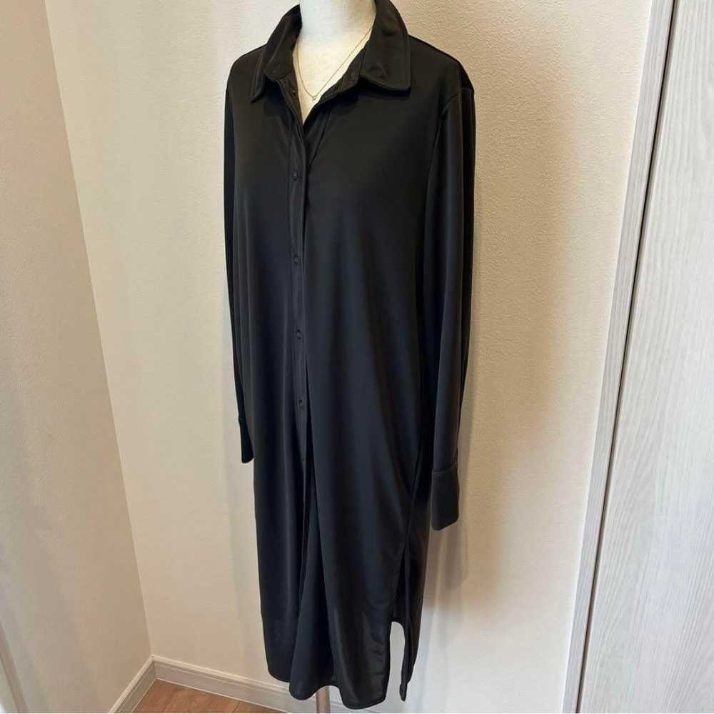 H&M Jersey Shirt Dress Black & Khaki - image 9