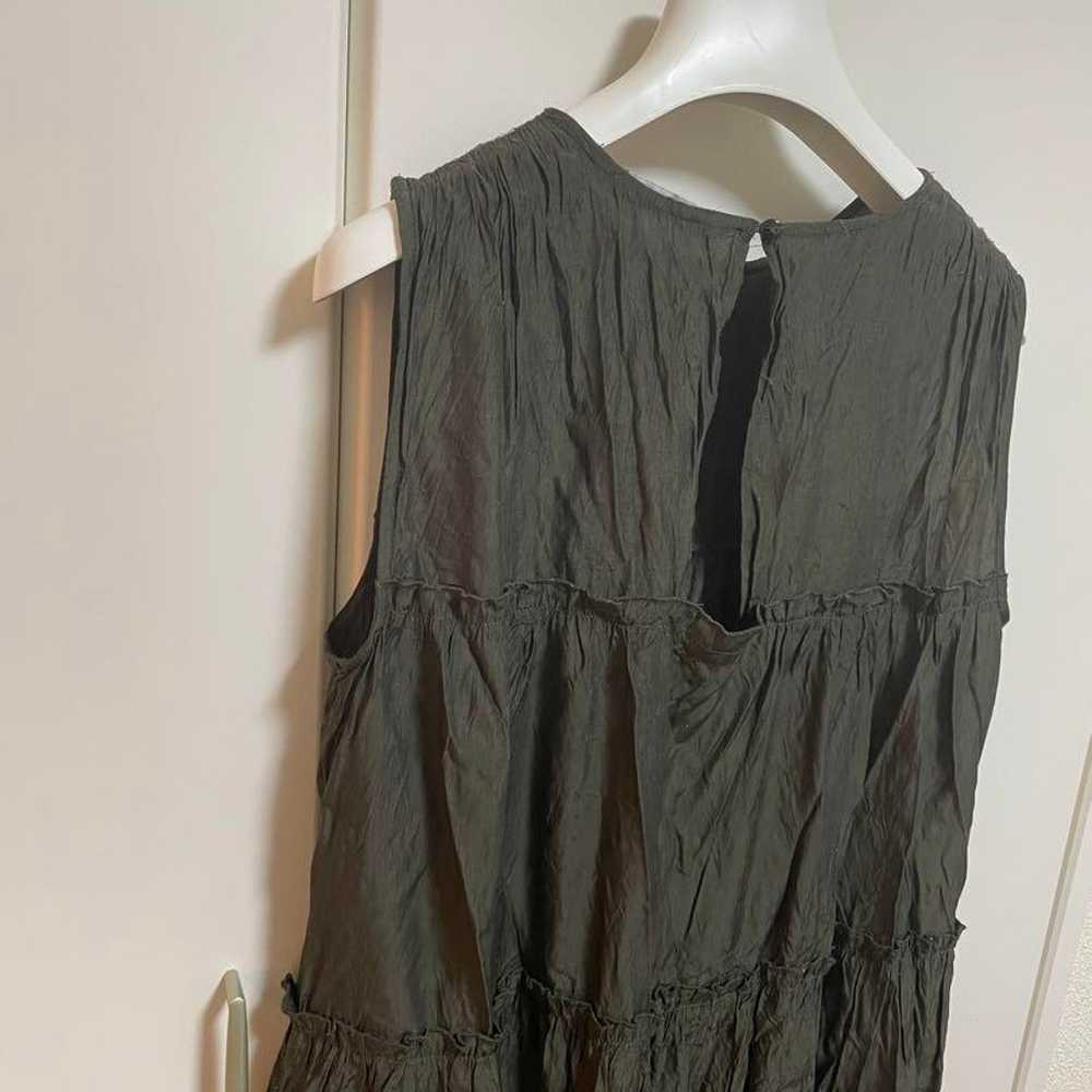 ZARA Olive Green Long One-Piece Dress Sleeveless … - image 5