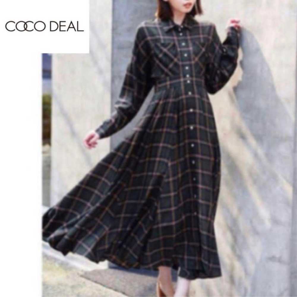 COCODEAL Cocodile pre-dyed check waist switching … - image 1