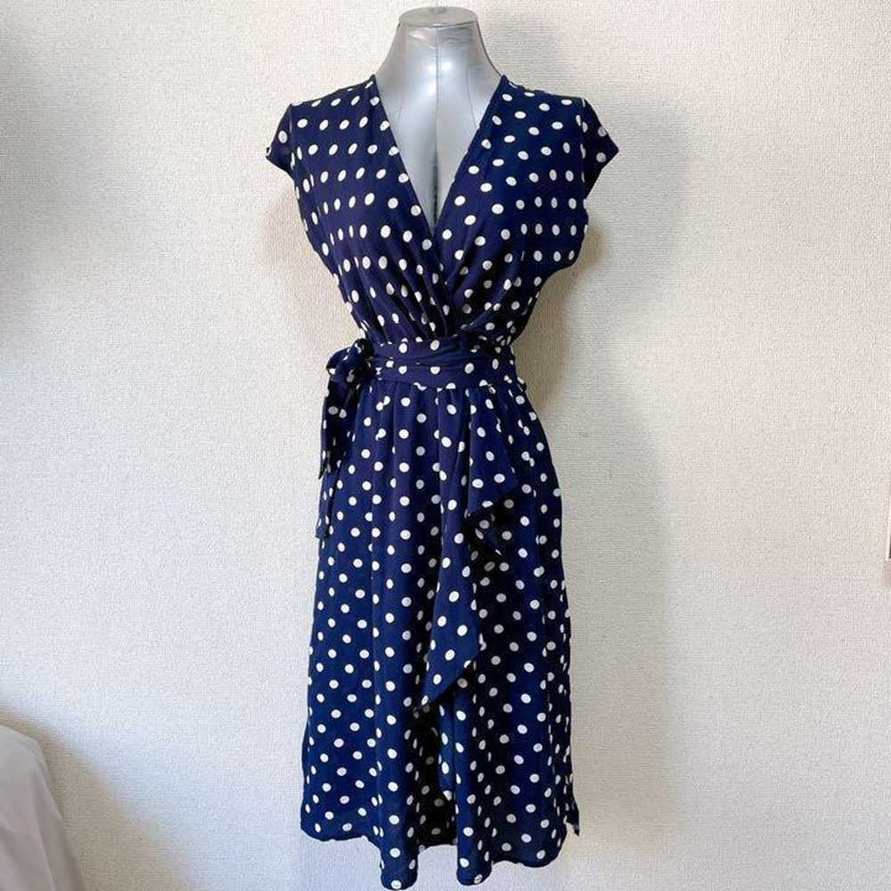 AX Paris Navy Polka Dot Maxi Dress - image 1