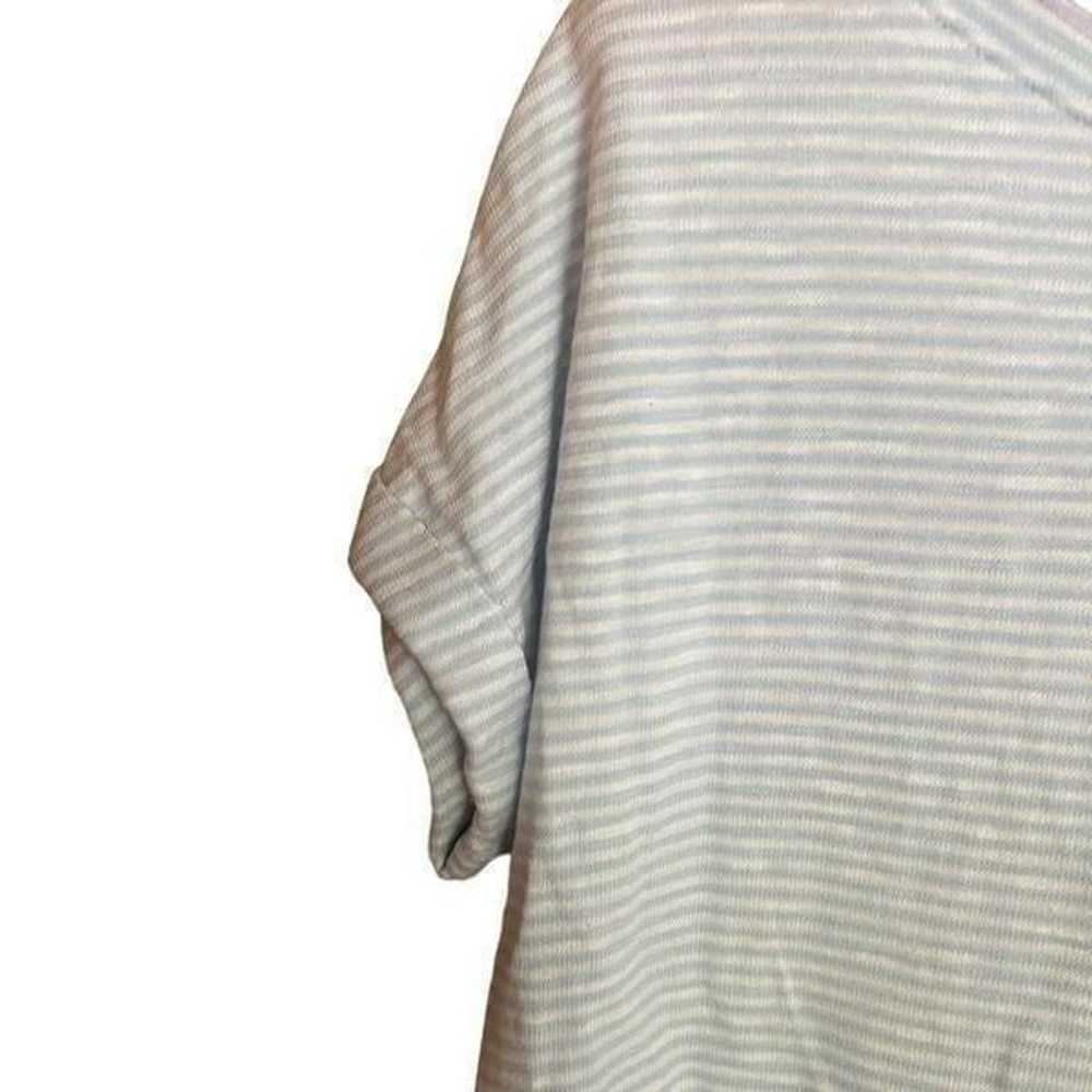 Gap blue/grey striped shirt dress with capped sle… - image 3