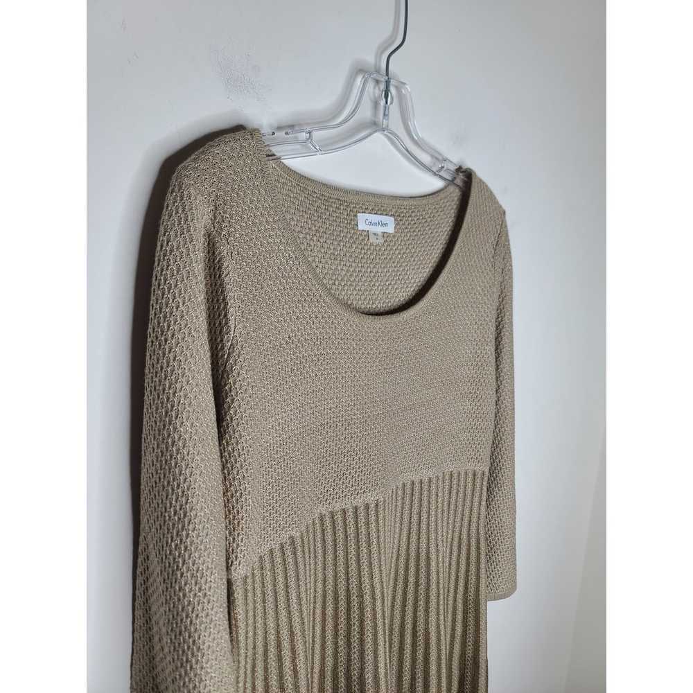 Calvin Klein CK tan gold metallic long sleeve swe… - image 2