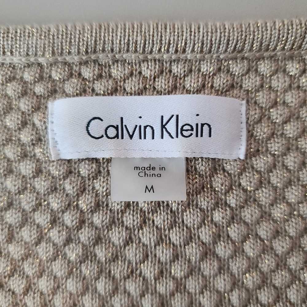 Calvin Klein CK tan gold metallic long sleeve swe… - image 4